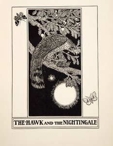The Hawk and the Nightingale, from A Hundred Fables of Aesop by Percy J. Billingshurst
