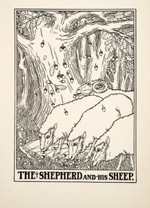 The Shepherd and his Sheep, from A Hundred Fables of Aesop, pub. 1903 by Percy J. Billingshurst
