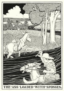 Fables of La Fontaine: The ass loaded with sponges by Percy James Billinghurst