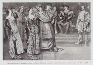 Dancing: The Cardinals of Narbonne and of Saint Severin dancing a Pavanne before Louis XII at Milan by Percy Macquoid