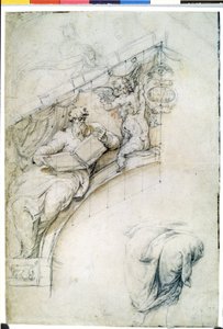 Study for a Fresco with a Prophet Figure and Two Putti