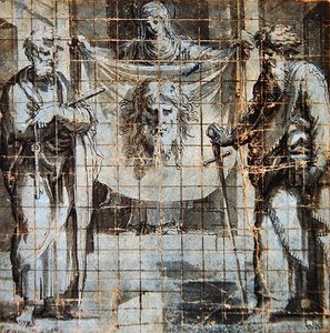 St. Veronica with SS. Peter and Paul by Perino del Vaga