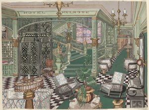 Melrose Hotel Lobby, 1880 by Perkins Harnly