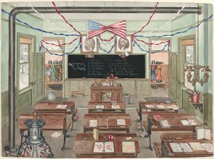 Rural School Room, 1900 by Perkins Harnly