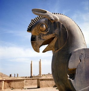A Griffon, Legendary Creature Half Eagle, Half Lion. Column of the Apadana, Palace of Darius I, Persepolis, Iran