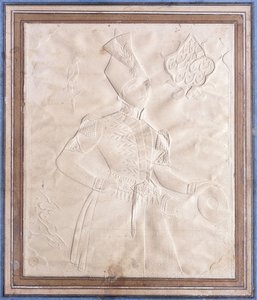 A Khatt-i-nakhun Sketch of Nasr al-Din Shah by Persian School