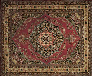 Close-up of a Tabriz Haji Jalili carpet, Iran by Persian School