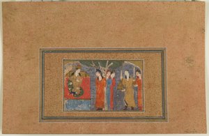 A Princess Enthroned by Persian School