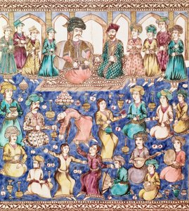 Musicians and dancers at the court of Nasser al-Din Shah Qajar (1831-96)