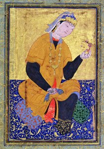 Portrait of Hamida Banu Begum, Holding a Seal, Illustrated Folio from the Anthology of Mir Ali, 1550 by Persian School
