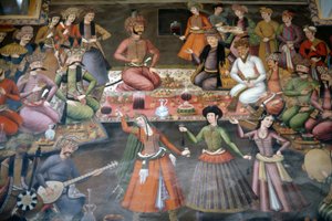 Shah Abbas I Great receiving Nadr Vali Muhammad Khan of Khanate of Bukhara, Reception Hall by Persian School