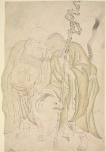 Two Lohans by Persian School