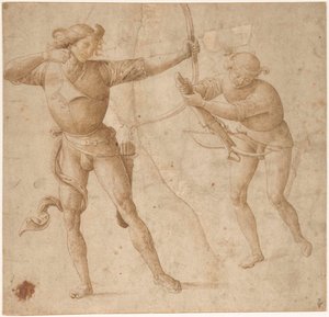 An Archer and an Arbalist by Perugino