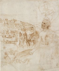 View of the City of Perugia, with the Penitent St Jerome in the Foreground by Perugino