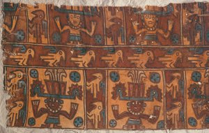Cloth with gods and birds, Tiahuanaco Culture by Peruvian School