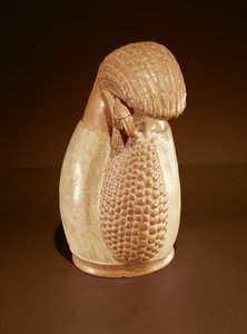 Incan pottery vessel shaped as an ear of corn by Peruvian School