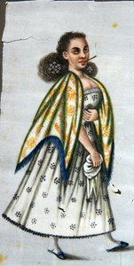 Lady with Cheroot by Peruvian School