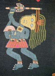 Woven Wool Dancer with Baton, Paracas Tribe by Peruvian School
