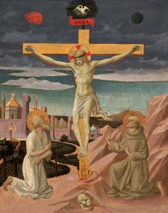 The Crucifixion with Saint Jerome and Saint Francis by Pesellino