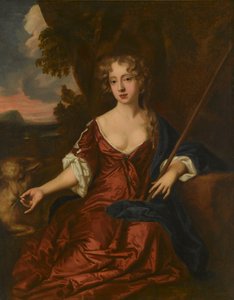Portrait of a lady, said to be Nell Gwynne as a shepherdess by Peter (circle of) Lely