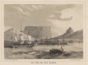 Cape Town and Table Mountain, Litho by Sarony and Co.