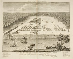 A View of Savannah as it Stood on the 29th March 1734, Engraved by P. Fourdrinier, London by Peter Gordon