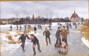 Children Skating Outside Faaborg