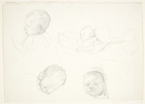 Four Studies of a Child, One in a Cradle by Peter Hansen