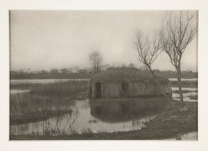 A Reed Boat-House, Plate XXXI from Life and Landscape on the Norfolk Boards by Peter Henry Emerson