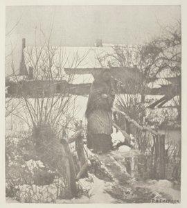 A Slippery Path - Winter Scene (Norfolk) by Peter Henry Emerson