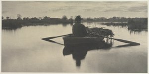 Rowing Home the Schoof-Stuff from Life and Landscape on the Norfolk Broads, plate XXI by Peter Henry Emerson