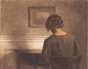 Young Girl by a Semi-Circular Table by Peter Vilhelm Ilsted