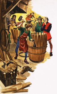 An Apprentice to a Cooper Watched by a Guild Official by Peter Jackson