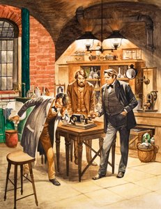 Edison Demonstrating the First Phonograph in His Laboratory by Peter Jackson