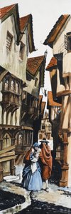 Family walking through town by Peter Jackson