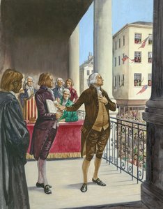 George Washington Being Sworn in as the First President of America in New York by Peter Jackson
