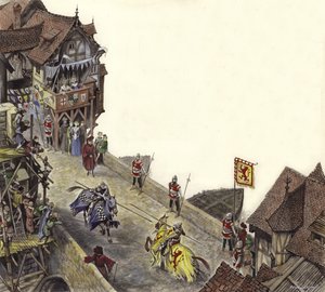 Joust on Old London Bridge on 23 April 1390 by Peter Jackson