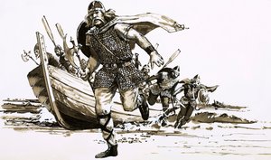 King Vortigern Brought Two Barbarian Chiefs - Hengest and Horsa - to Britain by Peter Jackson