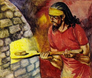 Letter and envelope are put into the oven to be baked hard by Peter Jackson