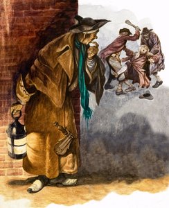 Nightwatchman Observing a Mugging by Peter Jackson