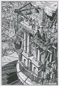 Sir Christopher Wren inspecting progress on the dome by Peter Jackson