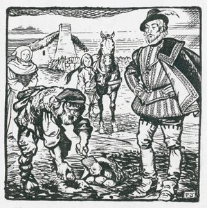 Sir Walter Raleigh Introducing Potatoes from America