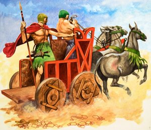 Wooden-wheeled chariot by Peter Jackson