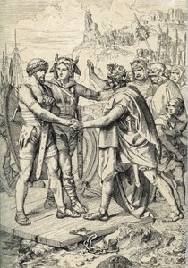 Landing of Hengest and Horsa, Figures of Anglo-Saxon Legend, Leading the Angle, Saxon, and Jutish Armies that Conquered the First Territories of Britain in the 5th Century
