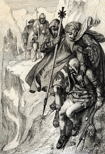 The King of the Romans Henry IV Passing the Pass of Mount Cenis to Cross the Alps and Go to the Countess Mathilde of Tuscany to Canossa Where Pope Gregory VII, January 1077 by Peter Johann Nepomuck Geiger