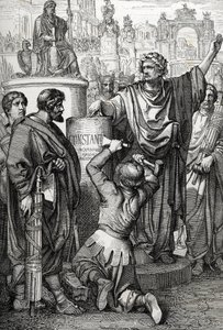 The foundation of Constantinople by Emperor Constantine the Great who transferred the imperial capital to Byzantium, which he renamed Constantinople by Peter Johann Nepomuck Geiger