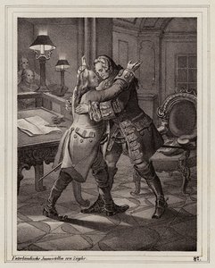 Eugene of Savoy embracing the Duke of Marlborough, War of the Spanish Succession by Peter Johann Nepomuk Geiger