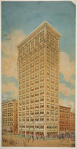 Prairie School Skyscraper, Chicago, Illinois, Perspective by Peter Joseph Weber