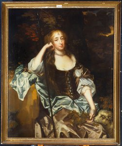 Portrait of a Lady with her Pet Lamb at her Side