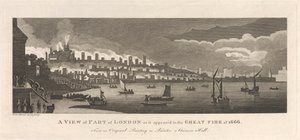 A View of Part of London as it Appeared in the Great Fire of 1666 by Peter Mazell